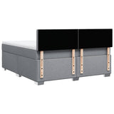 Box Spring Bed with Mattress Light Grey 180x200 cm Fabric 3285981