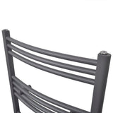 Grey Bathroom Central Heating Towel Rail Radiator Curve 480x480mm 141896