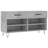 Shoe Bench Concrete Grey 102x35x55 cm Engineered Wood 829736
