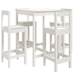 5 Piece Garden Bar Set White Solid Wood Pine 3154741