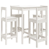 5 Piece Garden Bar Set White Solid Wood Pine 3154741