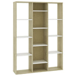 ZNTS Room Divider/Book Cabinet White and Sonoma Oak 100x24x140 cm Engineered Wood 800446