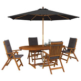 Outdoor Dining Set with Parasol 6 pcs Anthracite 3438540