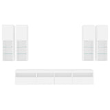 7 Piece TV Wall Cabinet Set with LED Lights White 3216771