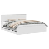 Bed Frame with Drawer White 180 x 200 cm Engineer Wood 3410679