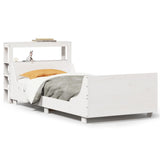 Bed Frame without Mattress White 75x190 cm Small Single Solid Wood Pine 3306484