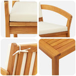 Bistro Set with Cushion 2 pcs Brown Solid Acacia wood 4106468