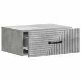 Wall-Mounted Bedside Cabinet with Drawer 2 pcs Concrete Grey 898622
