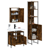 3 Piece Bathroom Furniture Set Smoked Oak Engineered Wood 3214797