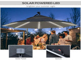 3 Cantilever Banana Parasol Hanging Umbrella with Double Roof, LED Solar lights, Crank, 8 Sturdy T3398P317756