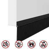 Self-adhesive Door Brush Seals 12 pcs Black 100 cm 42019568