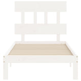 Bed Frame without Mattress White 90x200 cm Solid Wood Pine 3193582
