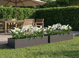 Garden Planter 2 pcs Anthracite 100 x 20 x 20 cm 8005181