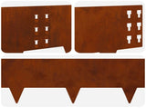 Lawn Edging 10 pcs 100 x 25 cm Steel Rusty 8008620