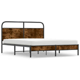 Bed Frame Without Mattress 150x200 cm Smoked Oak Engineered Wood 4100358