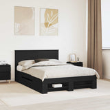 Bed Frame with Headboard Black 140 x 200 cm Engineered Wood 3408754