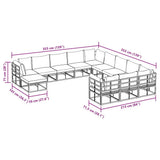 Garden Sofa Set 12 pcs Black Aluminium 3378942