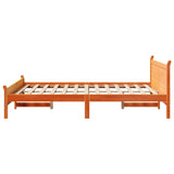 Bed Frame without Mattress Wax Brown 140x200 cm Solid Wood Pine 855593