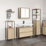 ZNTS 3 Piece Bathroom Furniture Set Sonoma Oak Engineered Wood 3328360