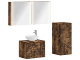 Bathroom Furniture Set 4 pcs Smoked Oak 3407427