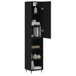 Highboard Black 34.5x34x180 cm Engineered Wood 3198962