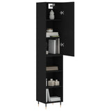Highboard Black 34.5x34x180 cm Engineered Wood 3198962