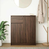 Sideboard with Drawer Brown Oak 71x35x84 cm Engineered Wood 861595