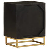 Bedside Cabinet Black 40x30x50 cm Solid Wood Mango and Iron 372024