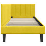 Corner Bed Frame with Headboard Yellow 80 x 200 cm Velvet 42016334