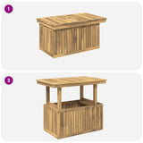 Garden Coffee Table Solid Acacia Wood Height Adjustable White 901707