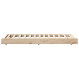 Bed Frame Natural 90 x 200 cm Solid Pine Wood 873421