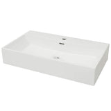 142348 Basin with Faucet Hole Ceramic White 76x42,5x14,5 cm
