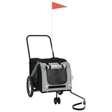 Pet Bike Trailer Grey and Black Oxford Fabric and Iron 93895