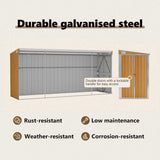 Garden Shed Wood Look Brown Galvanised steel Large Garden Shed 316232