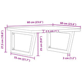 Basin Shelf Wall Mounted Steel and Solid Wood Beech 3302511