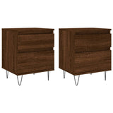 Bedside Cabinets 2 pcs Brown Oak 40x35x50 cm Engineered Wood 830683