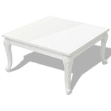 ZNTS Coffee Table 80x80x42 cm High Gloss White 243379