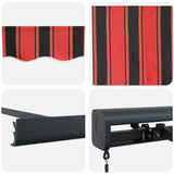 Retractable Awning Red and Black 450 x 300 cm Fabric and Metal 3330889