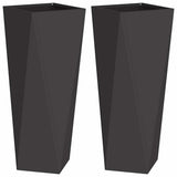 Planter 2 pcs Black 30 x 30 x 75 cm Steel 883767