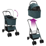 Folding Pet Stroller Adjustable Green 81 x 47 x 99 cm Polyester 42012433
