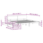 Bed Frame with Drawers without Mattress White 200x200 cm 3301993