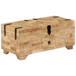 ZNTS Coffee Table Solid Mango Wood 80x40x35 cm 247327