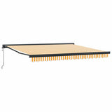 Retractable Awning Yellow and white 400 x 300 cm Fabric, Metal 3330496