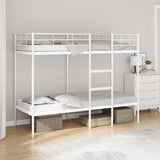 Bunk Bed without Mattress White 75x190 cm Small Single Steel 42000326