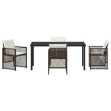 Garden Dining Set 5 pcs Brown Poly Rattan 3380631