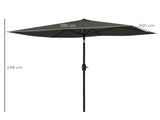 2 x 3 Garden Parasol Umbrella, Rectangular Outdoor Market Umbrella Sun Shade with Crank & Push T3398P314098