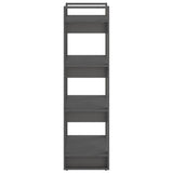 Book Cabinet/Room Divider Grey 60x35x125 cm Solid Wood 813886