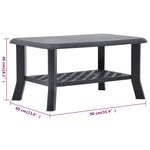 Coffee Table Anthracite 90x60x46 cm Plastic 48795
