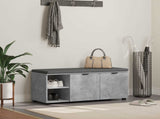 Hall Bench with Cushion Concrete Grey 100 x 38 x 46 cm 891515