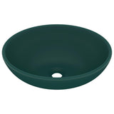 Luxury Basin Oval-shaped Matt Dark Green 40x33 cm Ceramic 146926